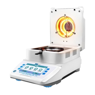 Máy phân tích độ ẩm Halogen hạt 0,005g Khả năng đọc được Máy đo độ ẩm dung tích 110g