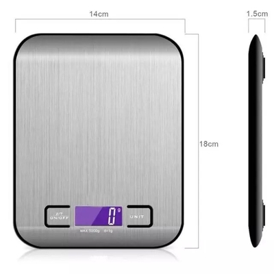 Cân nhà bếp điện tử 5Kg 5000G 11Lb Dinh dưỡng thực phẩm kỹ thuật số
